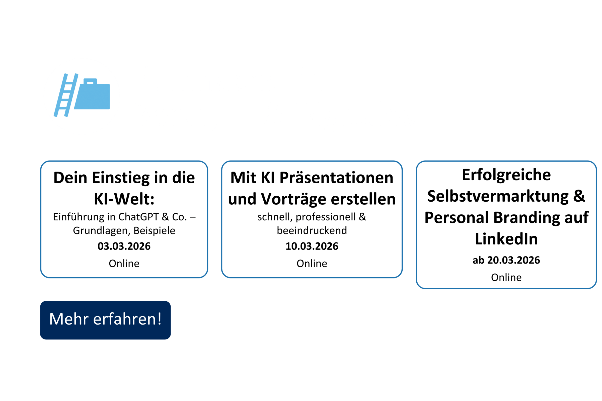 vhs demnächst Slider mit Kursen aus dem Fachbereich Beruf