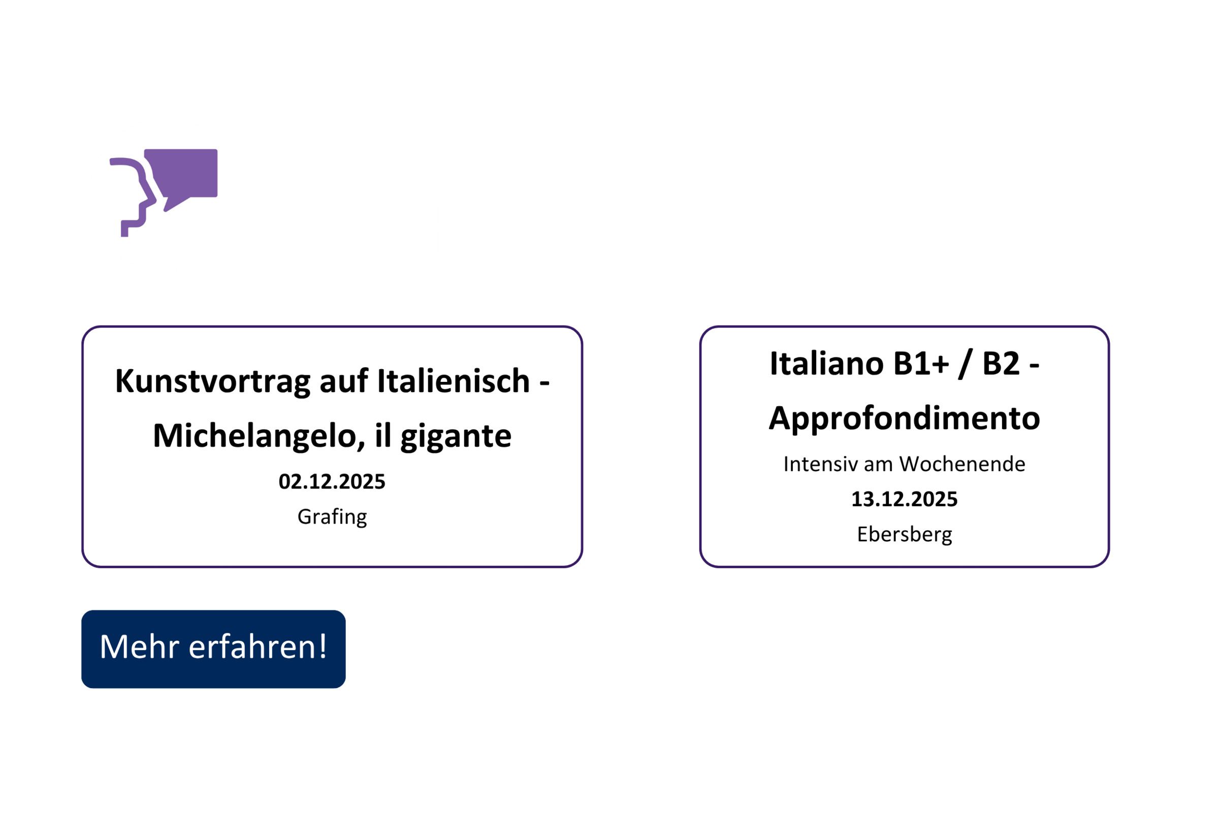 vhs demnächst Slider mit Kursen aus dem Fachbereich Sprachen
