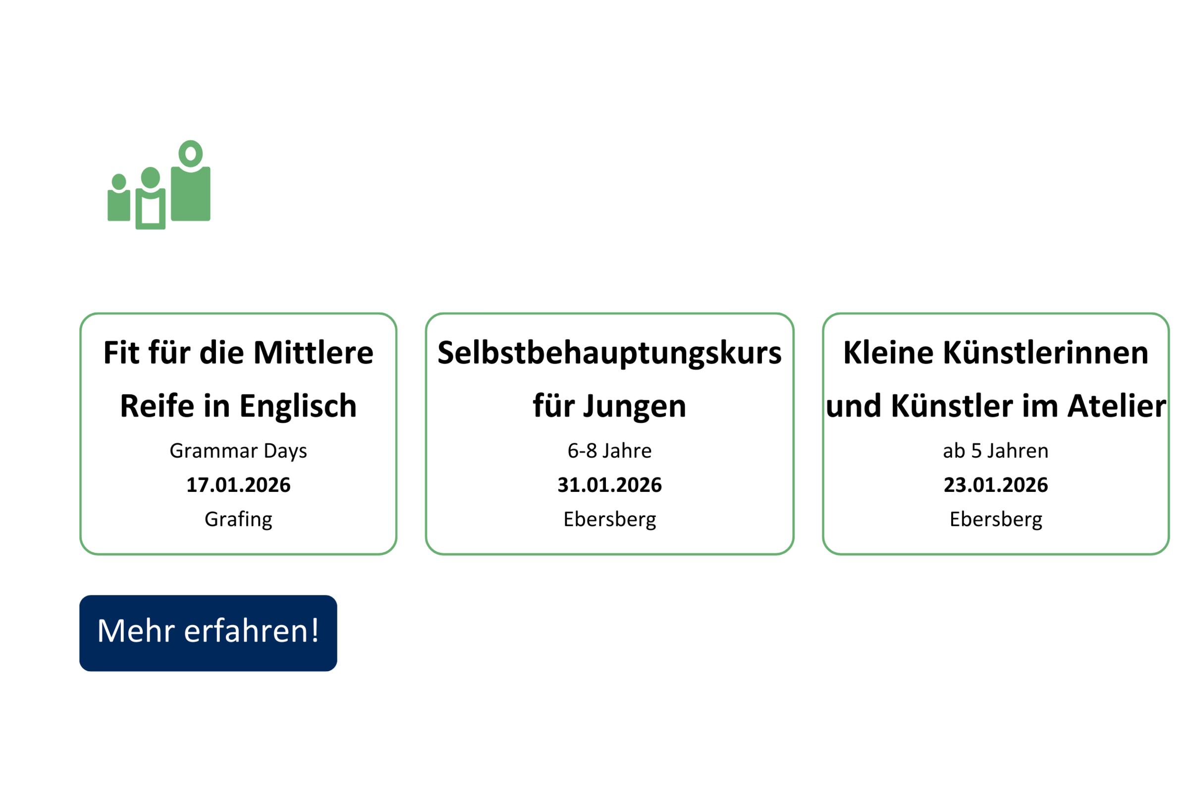 vhs demnächst Slider mit Kursen aus dem Fachbereich junge vhs