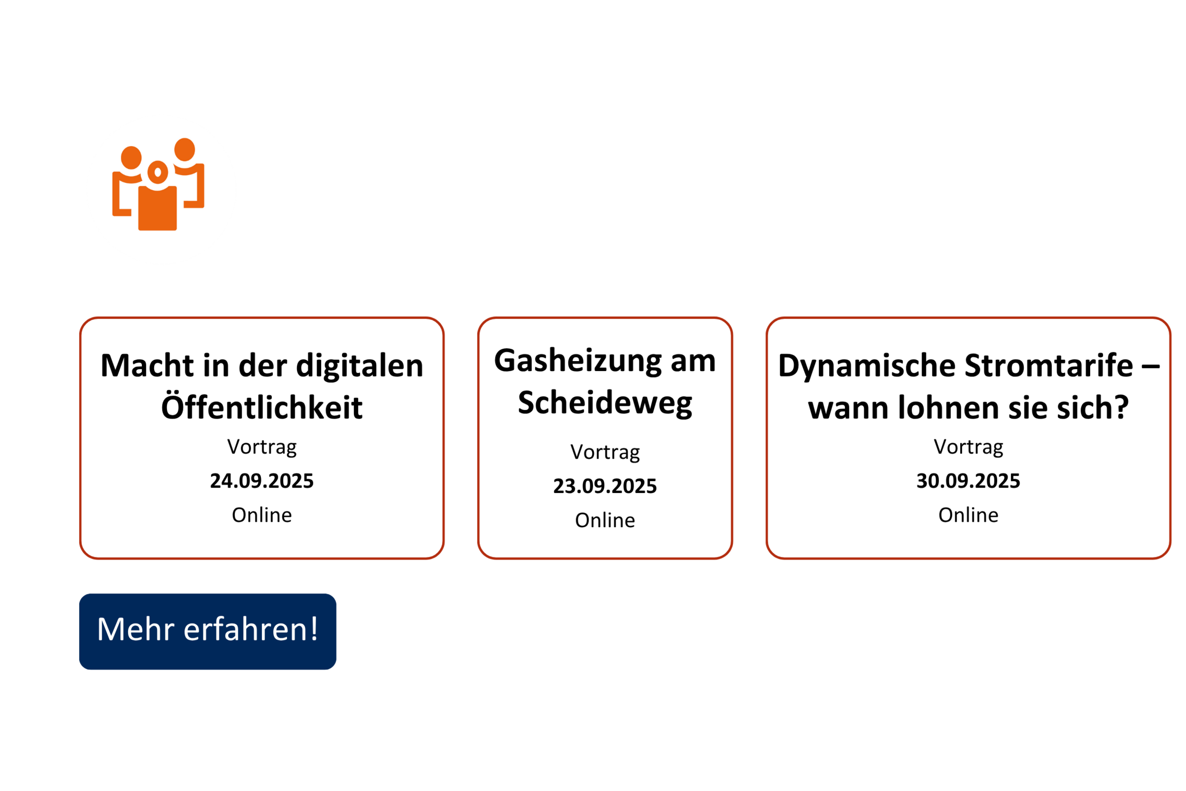 vhs demnächst Slider mit Kursen aus dem Fachbereich Gesellschaft