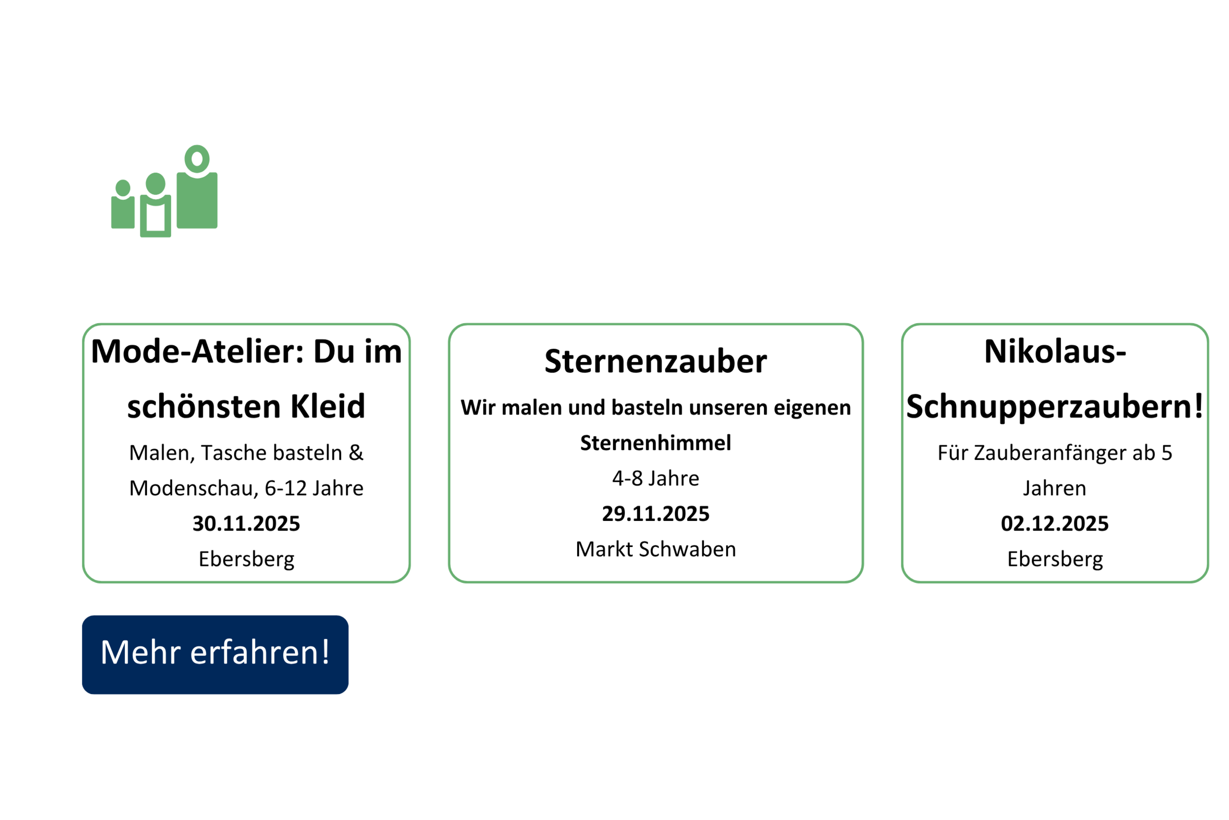 vhs demnächst Slider mit Kursen aus dem Fachbereich junge vhs