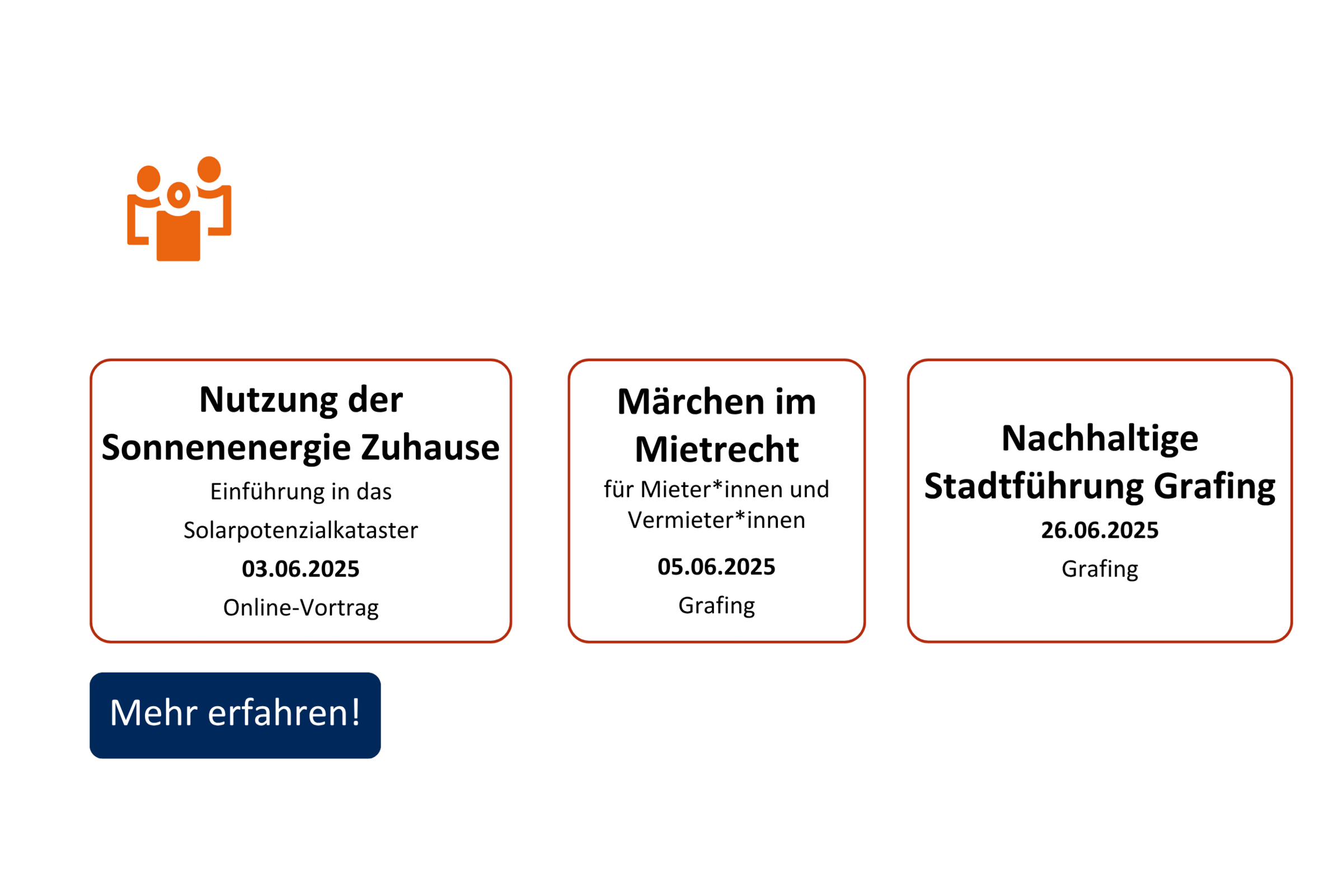 vhs demnächst Slider mit Kursen aus dem Fachbereich Gesellschaft