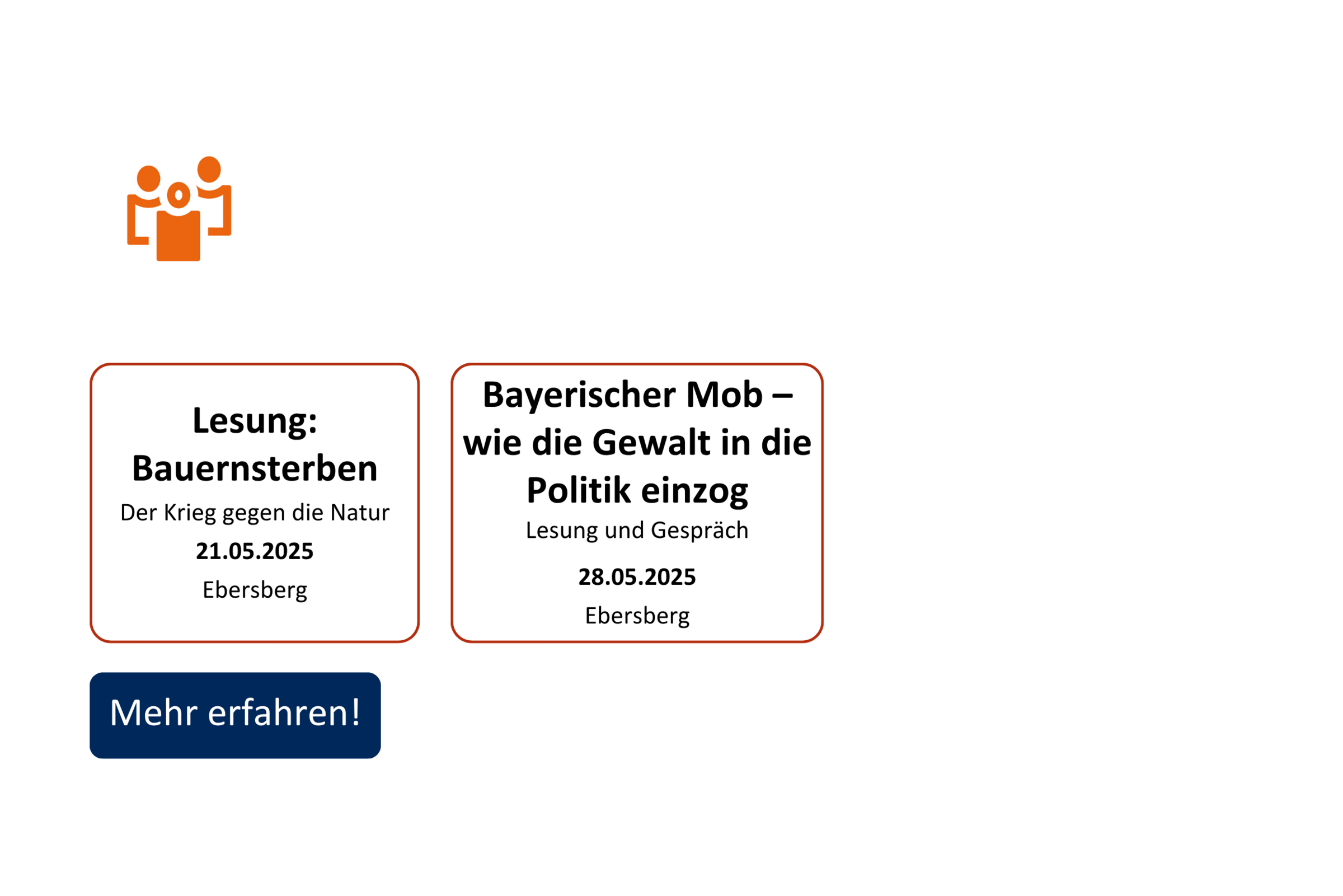 vhs demnächst Slider mit Kursen aus dem Fachbereich Gesellschaft