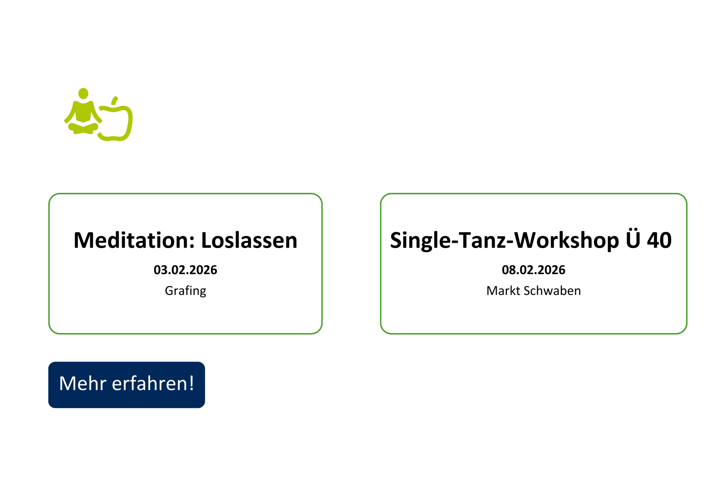 vhs demnächst Slider mit Kursen aus dem Fachbereich Gesundheit