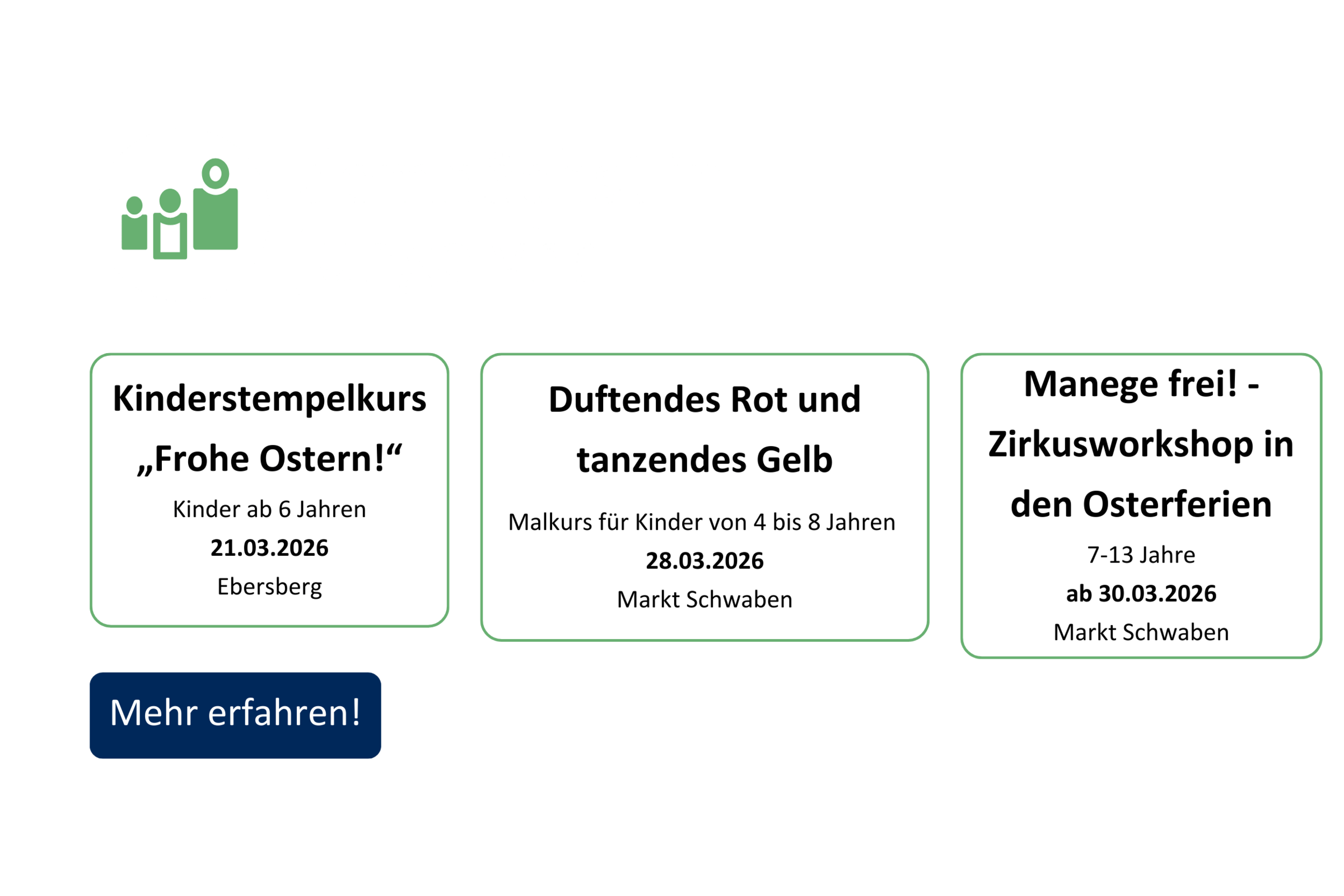 vhs demnächst Slider mit Kursen aus dem Fachbereich junge vhs