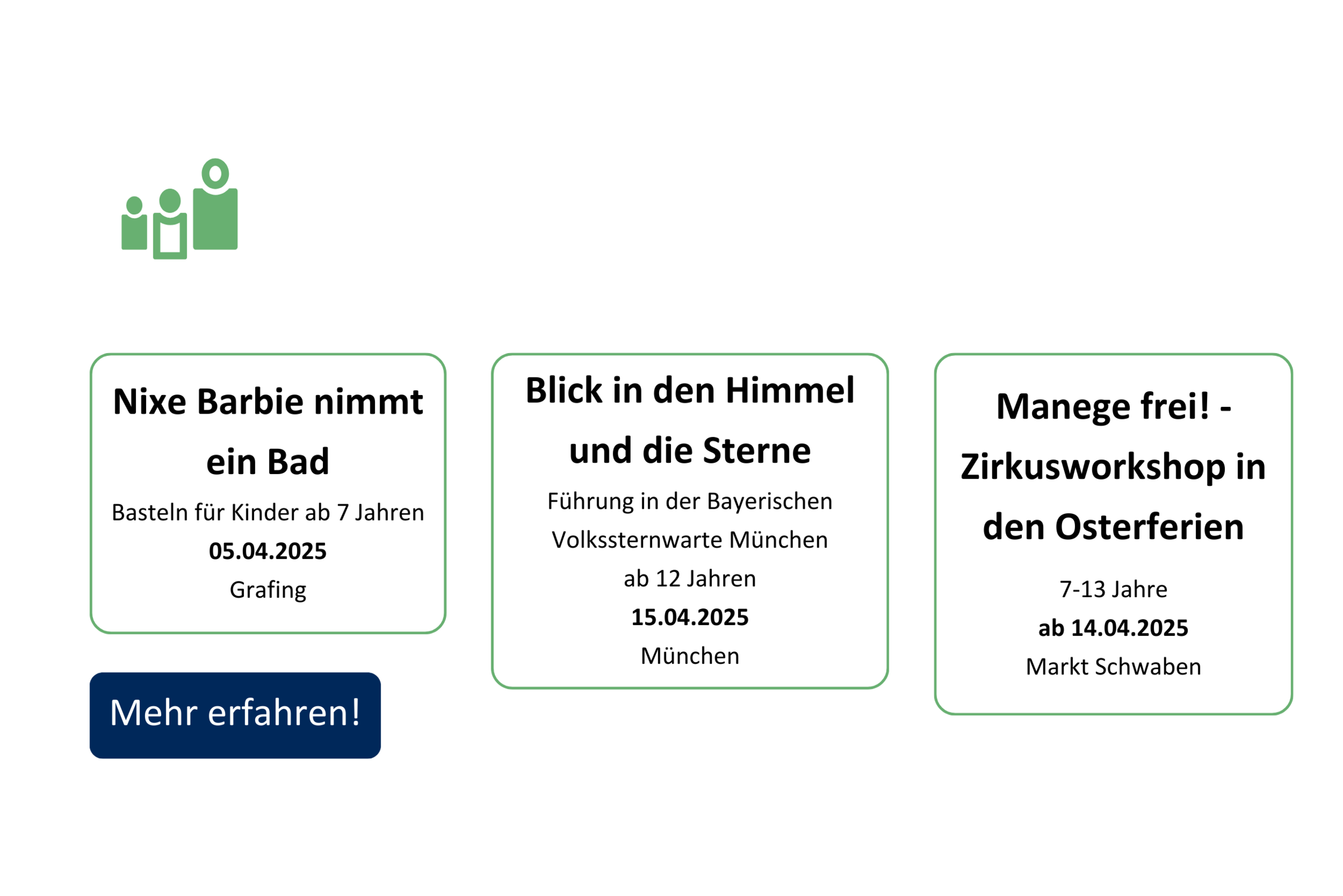 vhs demnächst Slider mit Kursen aus dem Fachbereich junge vhs