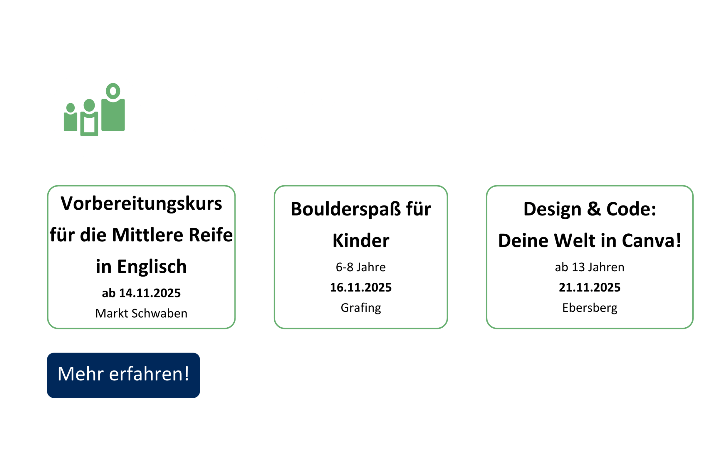 vhs demnächst Slider mit Kursen aus dem Fachbereich junge vhs