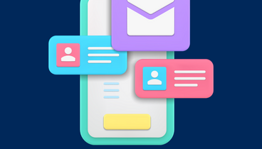 Smartphone-Icon, E-Mailsymbol und Visitenkartensymbole sowie Texthinweis OnlineWeitermeldung ins nächste Semester ab 01.12.
