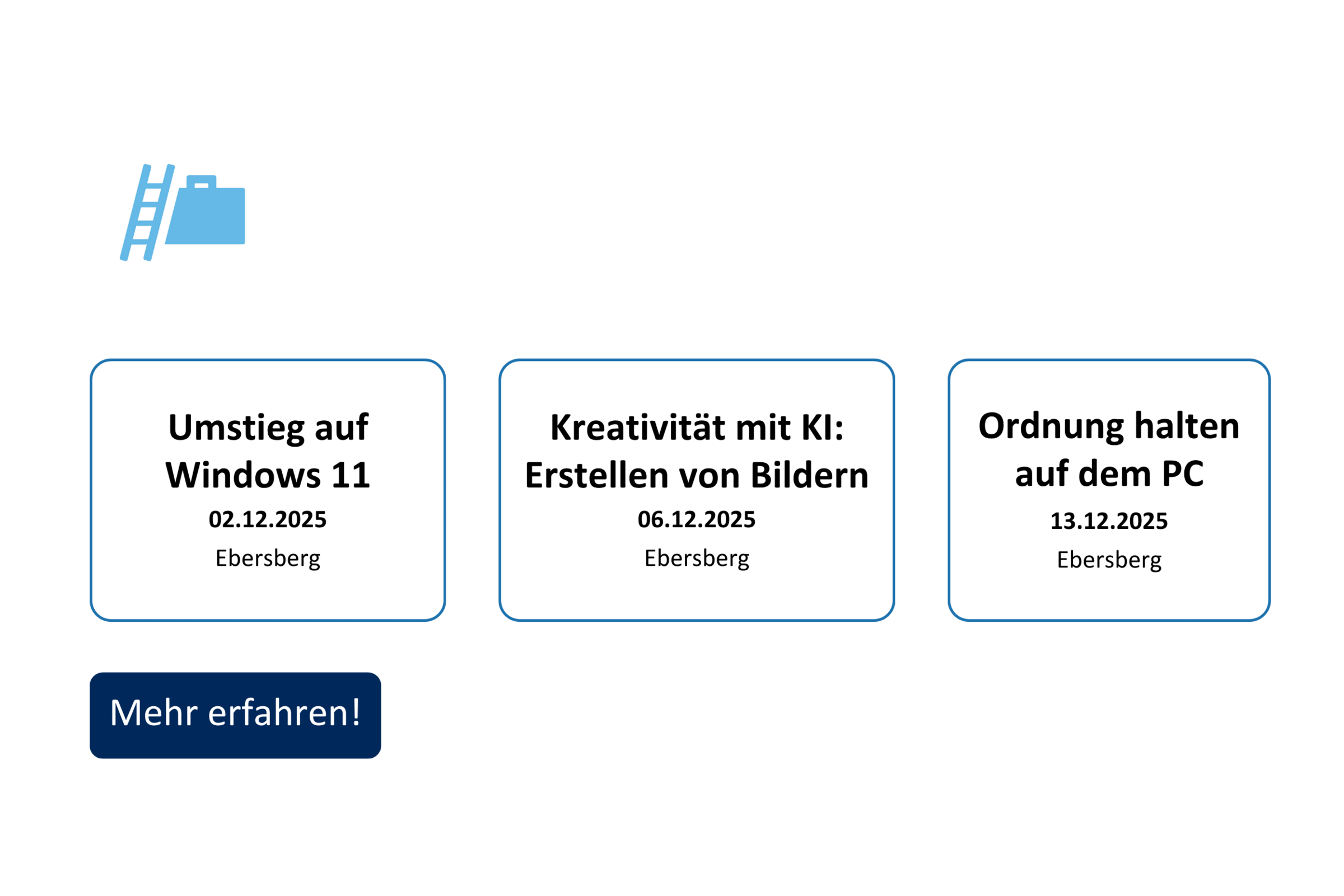 vhs demnächst Slider mit Kursen aus dem Fachbereich Beruf